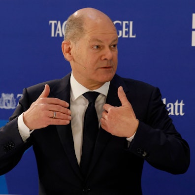 Bundeskanzler Olaf Scholz bei der Konferenz „Europe 2024“ in Berlin.