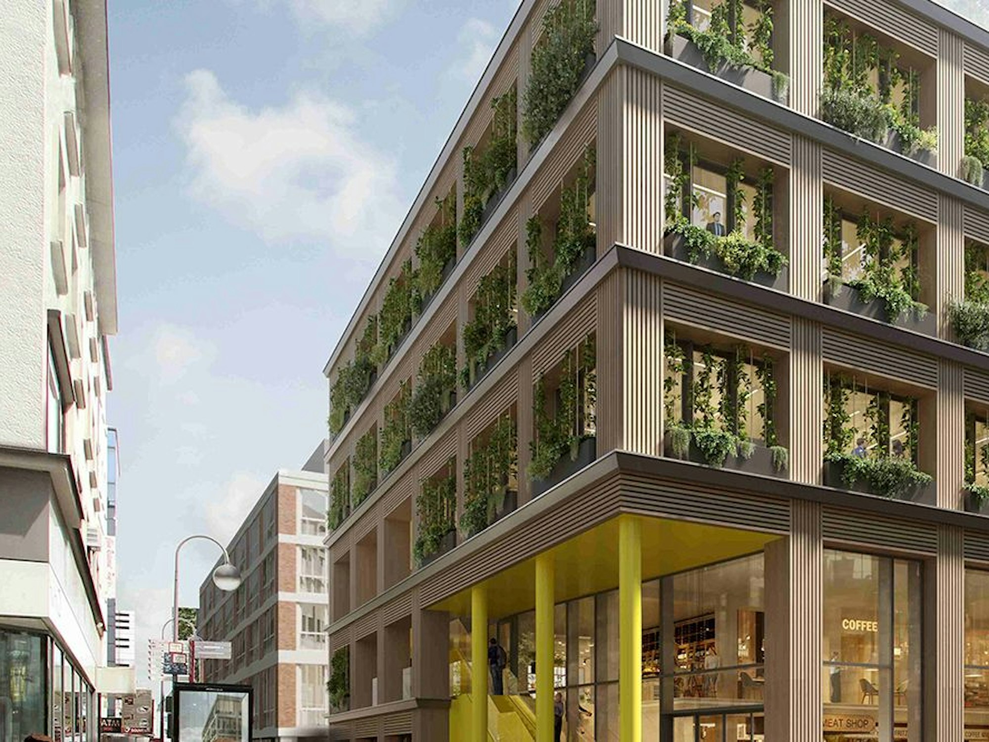 Ein Neubau mit Dachterrassen-Café wird drei kleine Häuser an der Ecke Hohe Straße/ Große Budengasse ersetzen.