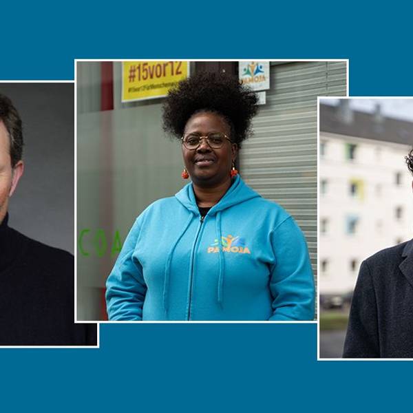 Lorenz Burkhardt, Helene Batemona-Abeke und Sergen Canoglu (v. l.)