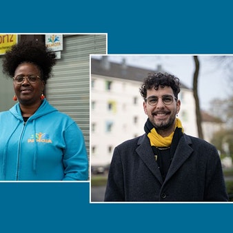 Lorenz Burkhardt, Helene Batemona-Abeke und Sergen Canoglu (v. l.)