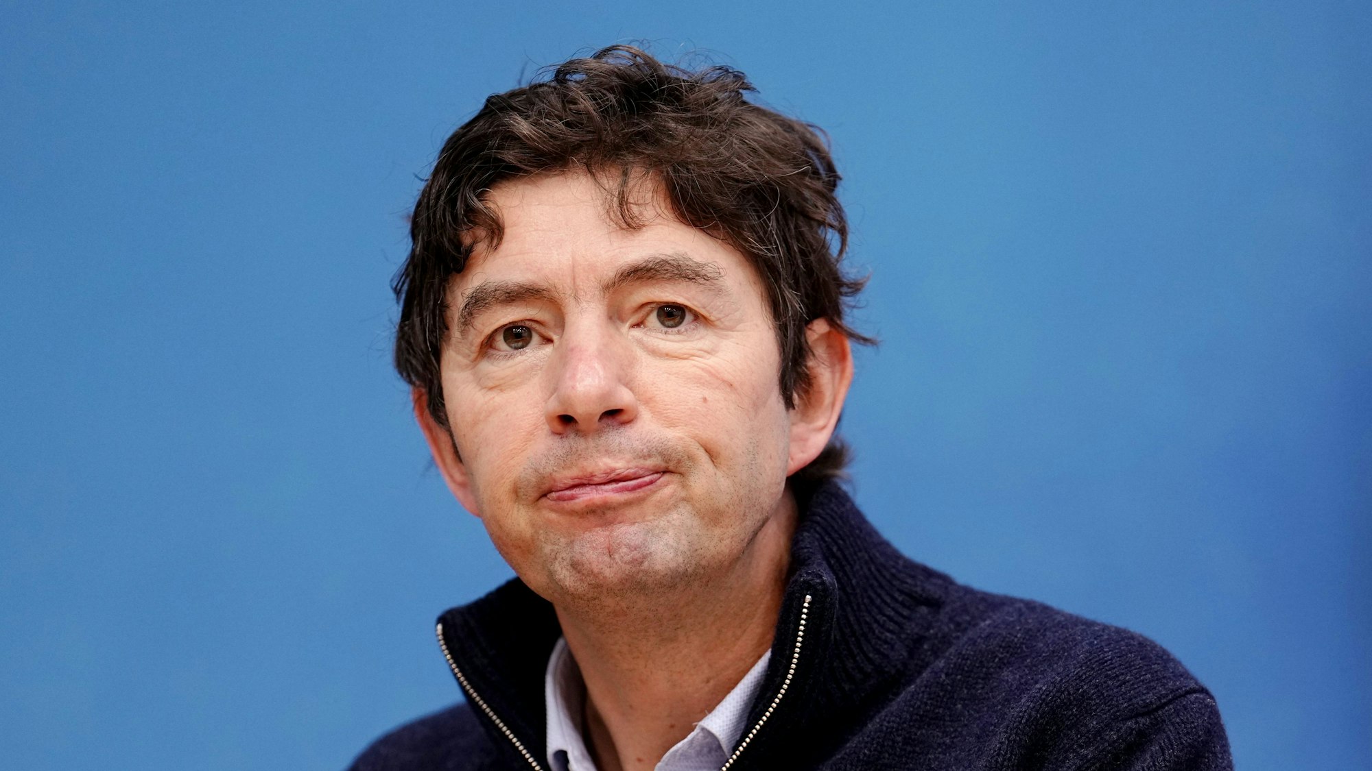 Christian Drosten, Direktor des Instituts für Virologie an der Charité Berlin, äußert sich am 10. September 2022 in der Bundespressekonferenz zur aktuellen Corona-Lage