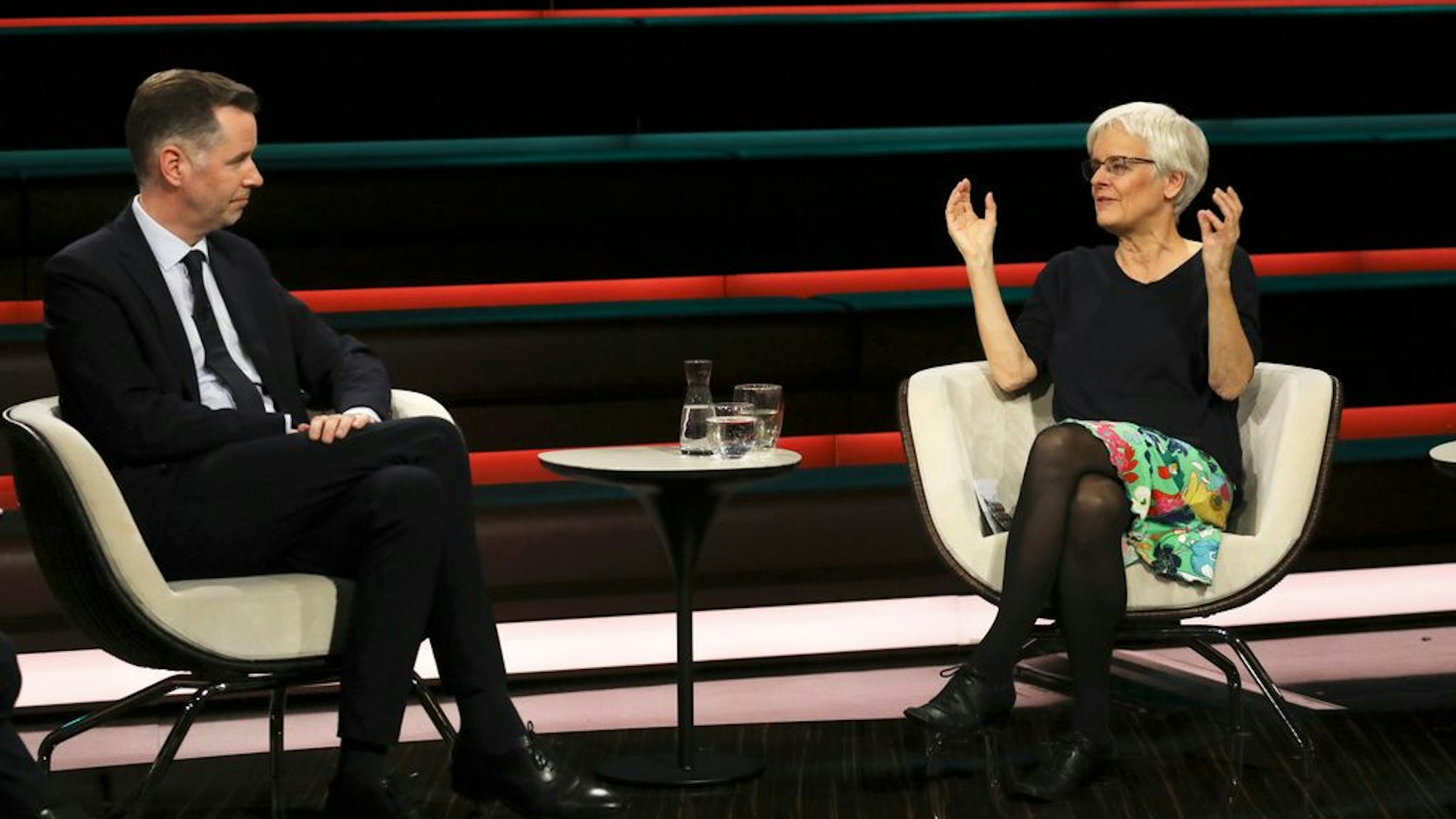 „Markus Lanz“ am Dienstag (20. März) mit Christian Dürr (l.) und Ulrike Herrmann