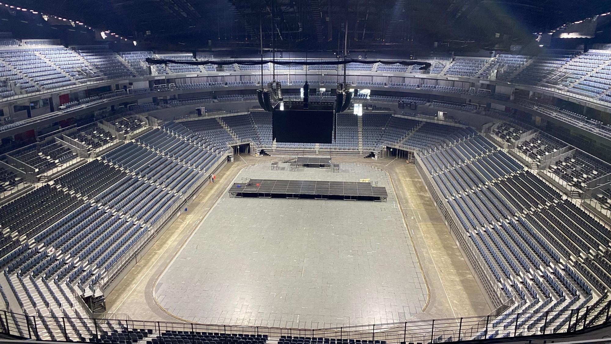 Blick in die leere Lanxess-Arena