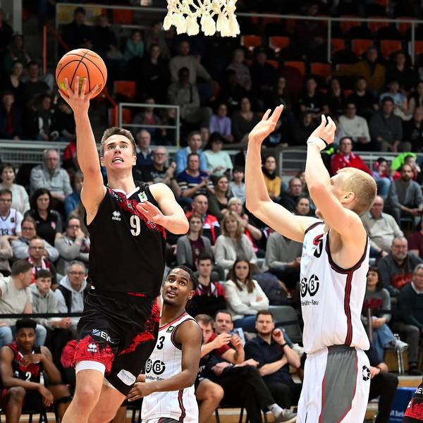 28.01.2024, Basketball-Bayer Giants - Wolmirstedt
links: Marius Stoll (Bayer)
Foto: Uli Herhaus