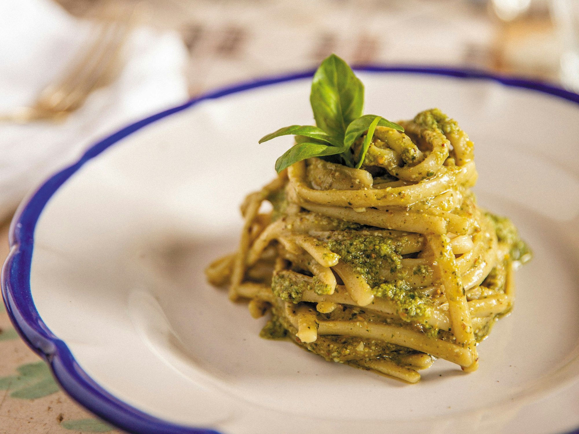 Die Pasta Queen Pesto wird auch mit Pistazien zubereitet.