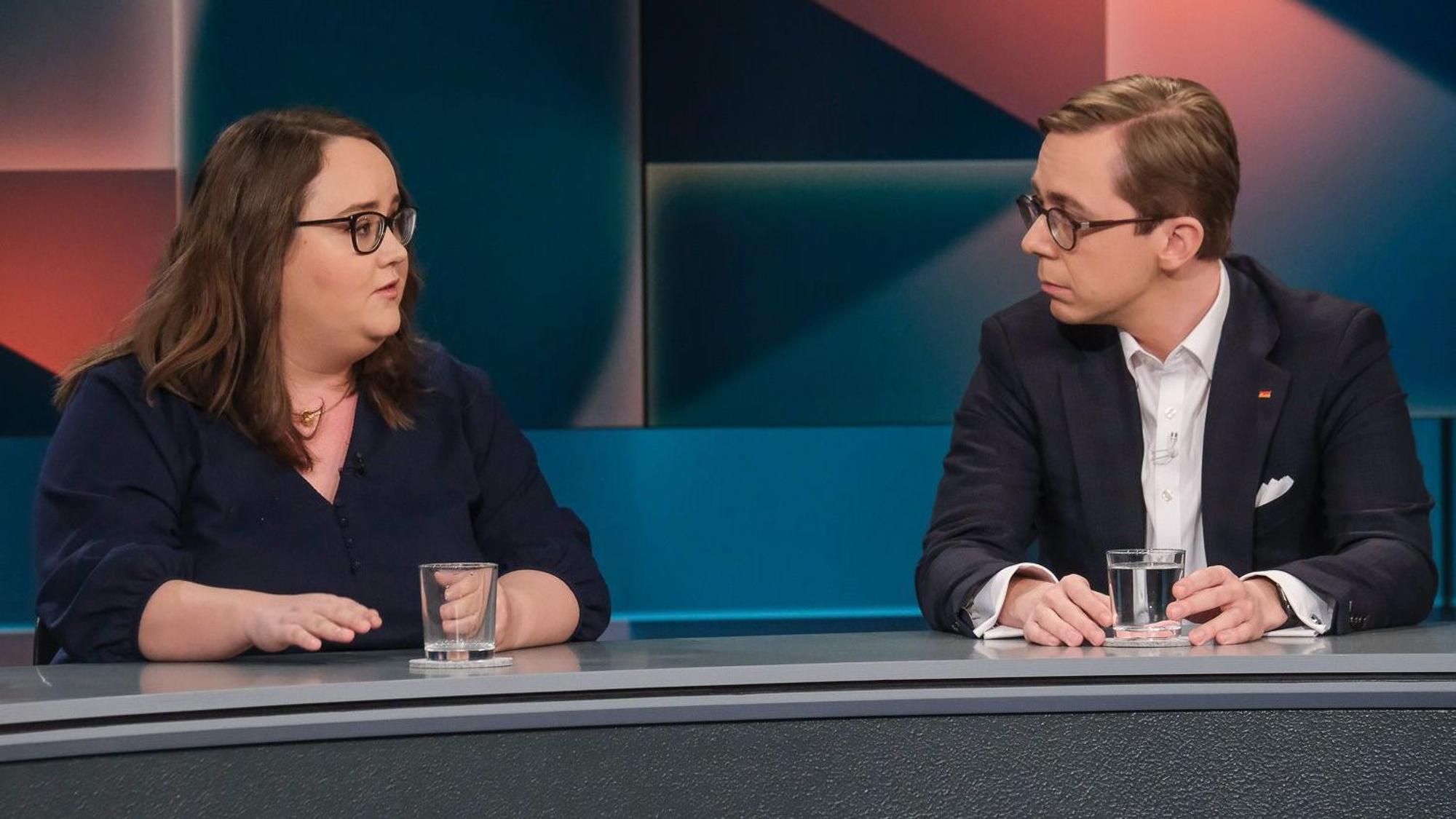 Ricarda Lang (Bündnis 90/Die Grünen) und Philipp Amthor (CDU)