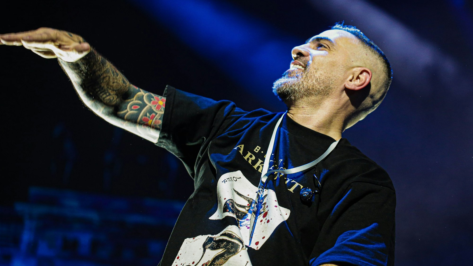 Bushido auf der Bühne der Lanxess-Arena.