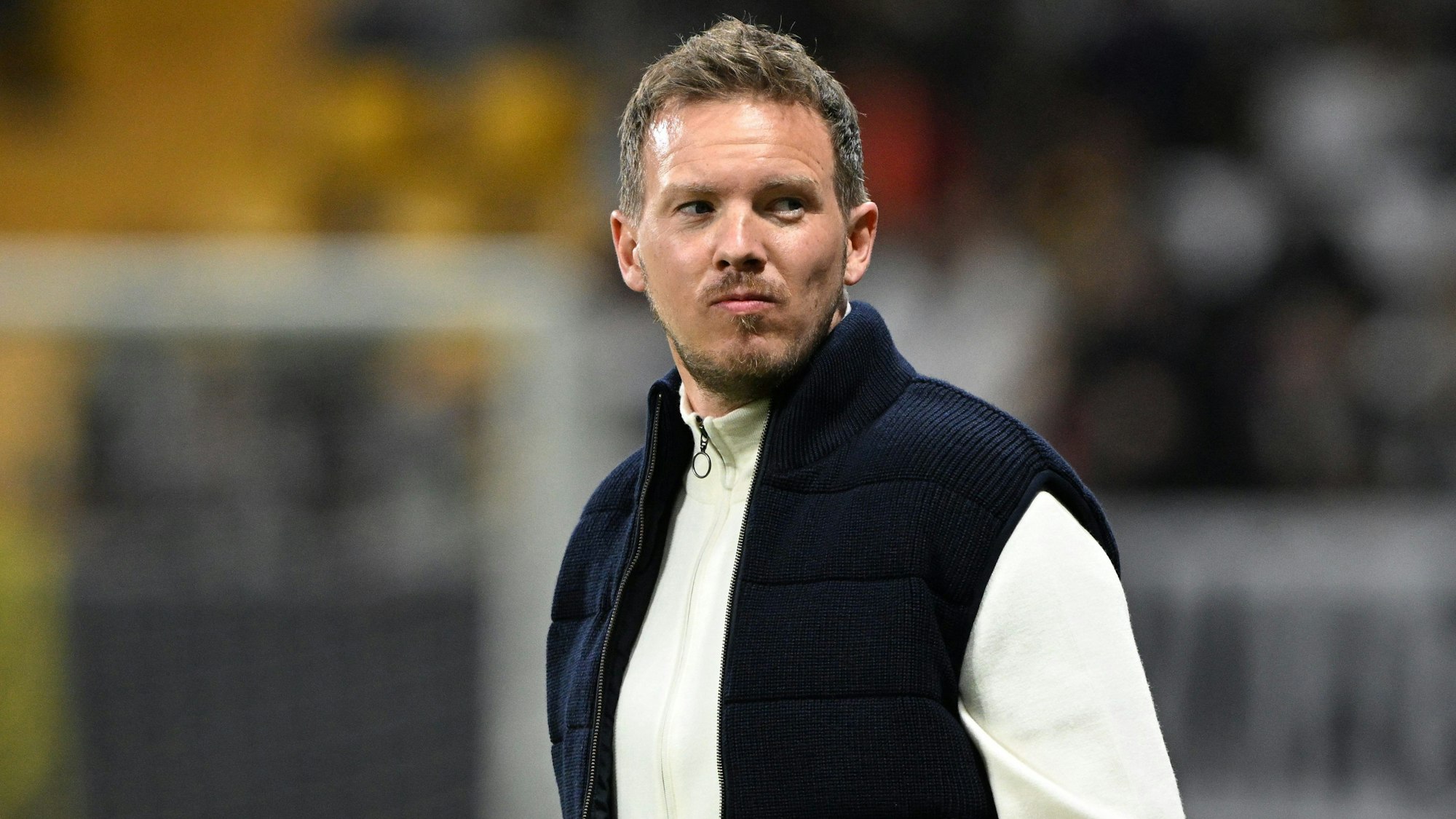 26.03.2024, Hessen, Frankfurt/Main: Fußball: Länderspiele, Deutschland - Niederlande, Deutsche Bank Park. Bundestrainer Julian Nagelsmann vor dem Spiel. Foto: Federico Gambarini/dpa +++ dpa-Bildfunk +++