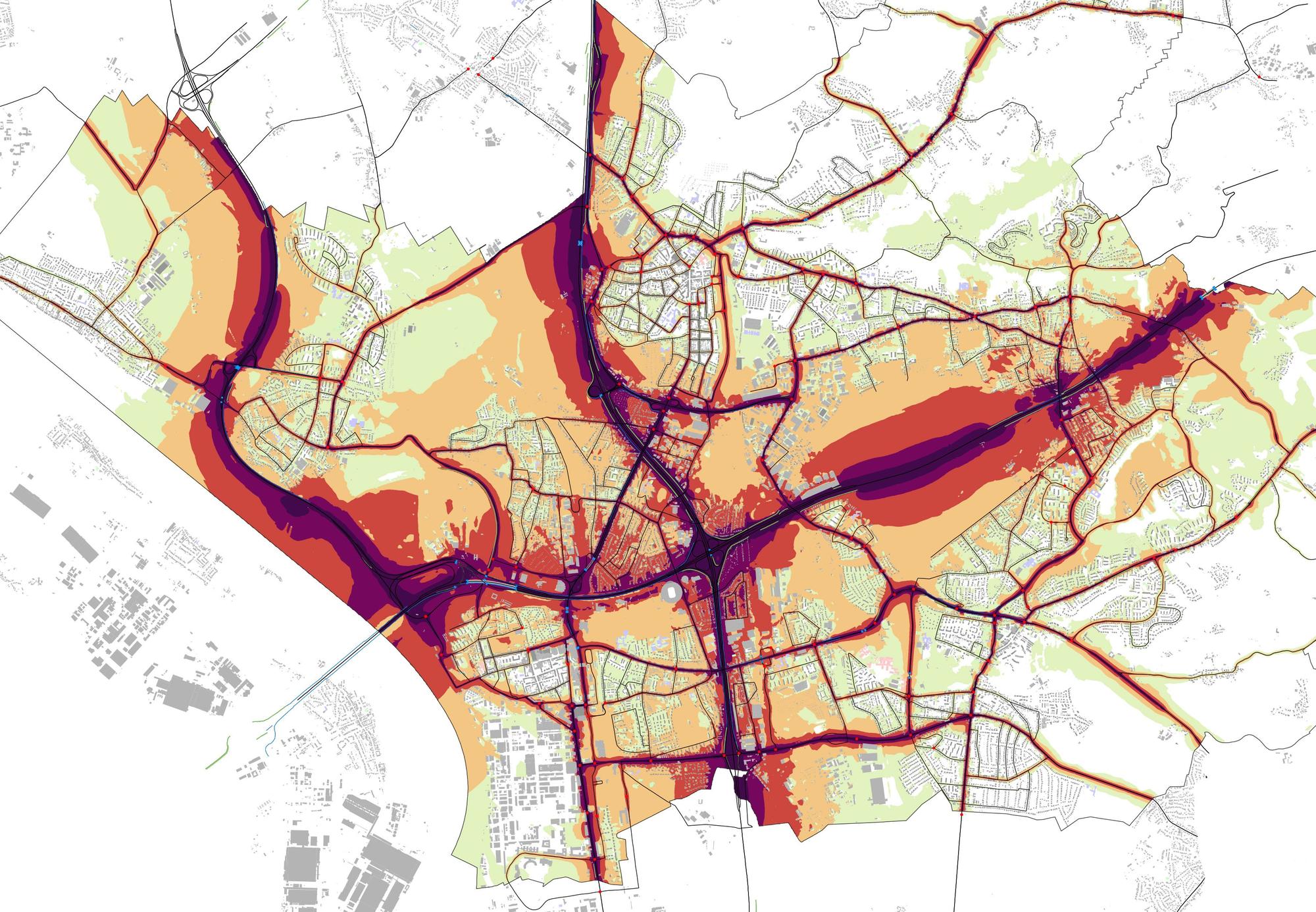 2023: Lärmkartierung der Stadt Leverkusen, tagsüber. Stadt Leverkusen
