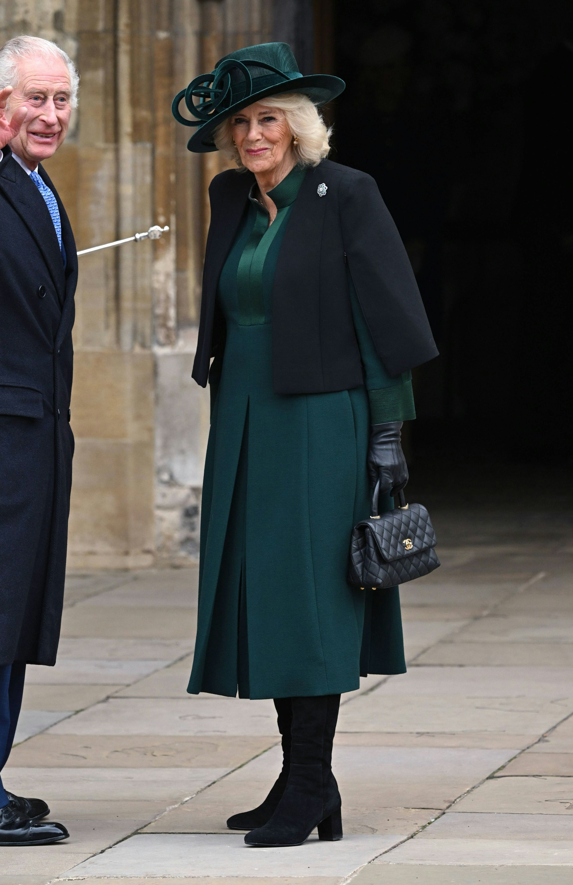 König Charles und Königin Camilla nach dem Ostergottesdienst.