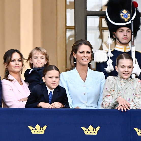 Prinzessin Madeleine (m) mit Prinz Alexander (l) und Prinzessin Estelle (r) im September 2023