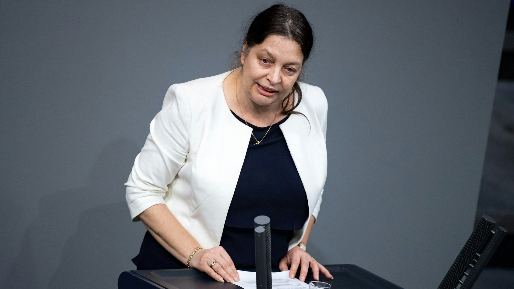 Birgit Malsack-Winkemann, damals Bundestagsabgeordnete der AfD, spricht bei der Haushalts-Beratung des Etats vom Bundesministerium für Gesundheit im Deutschen Bundestag. (zu dpa: «Fünf Besonderheiten der Berliner Wiederholungswahl») +++ dpa-Bildfunk +++