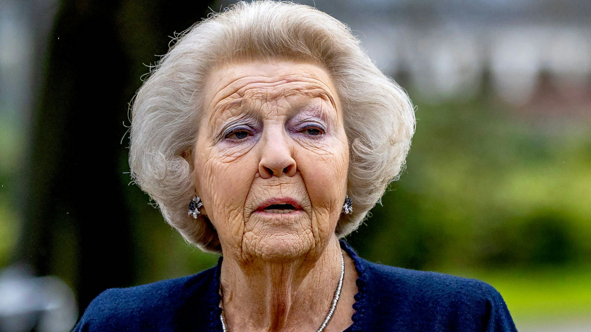 Prinzessin Beatrix bei der Enthüllung der Skulpturen.