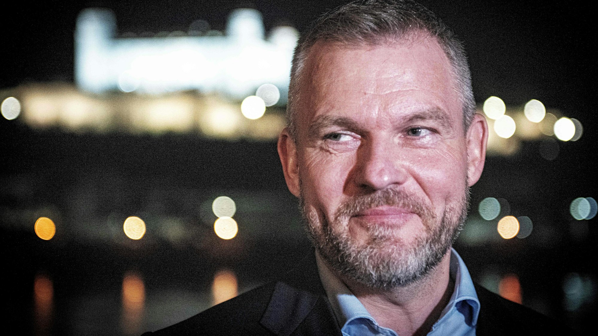 Peter Pellegrini, derzeitiger Sprecher des slowakischen Nationalrats und neu gewählter slowakischer Präsident, spricht zu den Journalisten in seiner Wahlkampfzentrale in Bratislava.