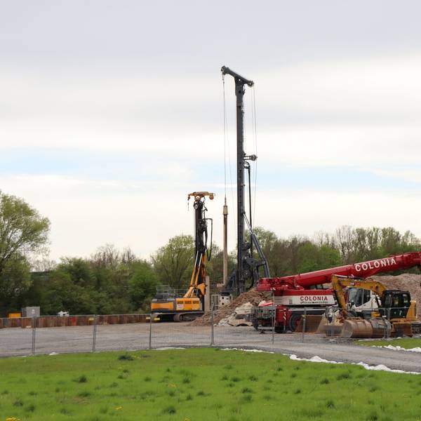Die Schaffung des neuen Rheindükers beschert dem Süden Flittards eine große Baustelle. Foto: Uwe Schäfer