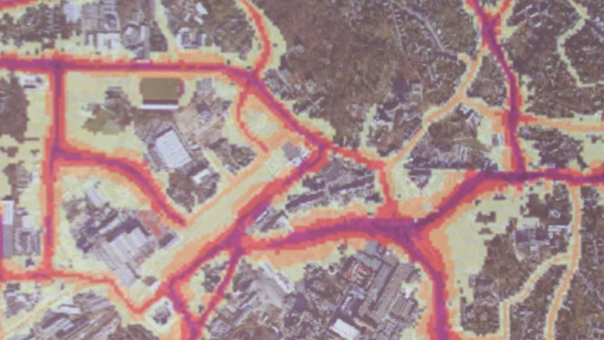 Das Foto zeigt eine Kartierung von Straßenlärm im Stadtteil Herkenrath