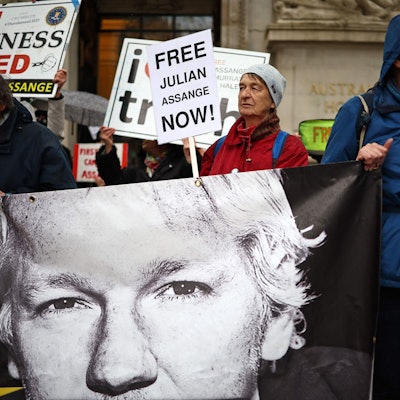 Unterstützer von Julian Assange am 10. April in London.