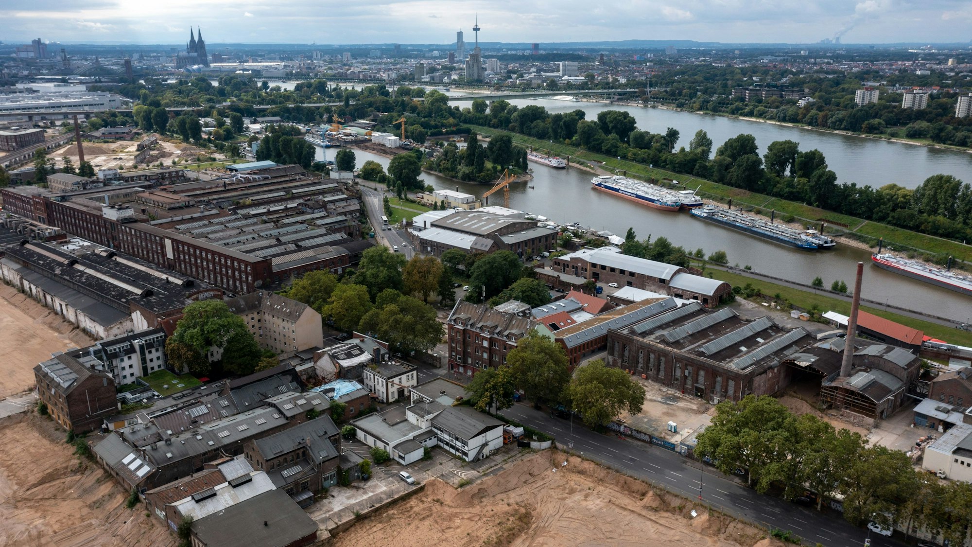 Blick von oben auf das Neubaugebiet Mülheim Süd.