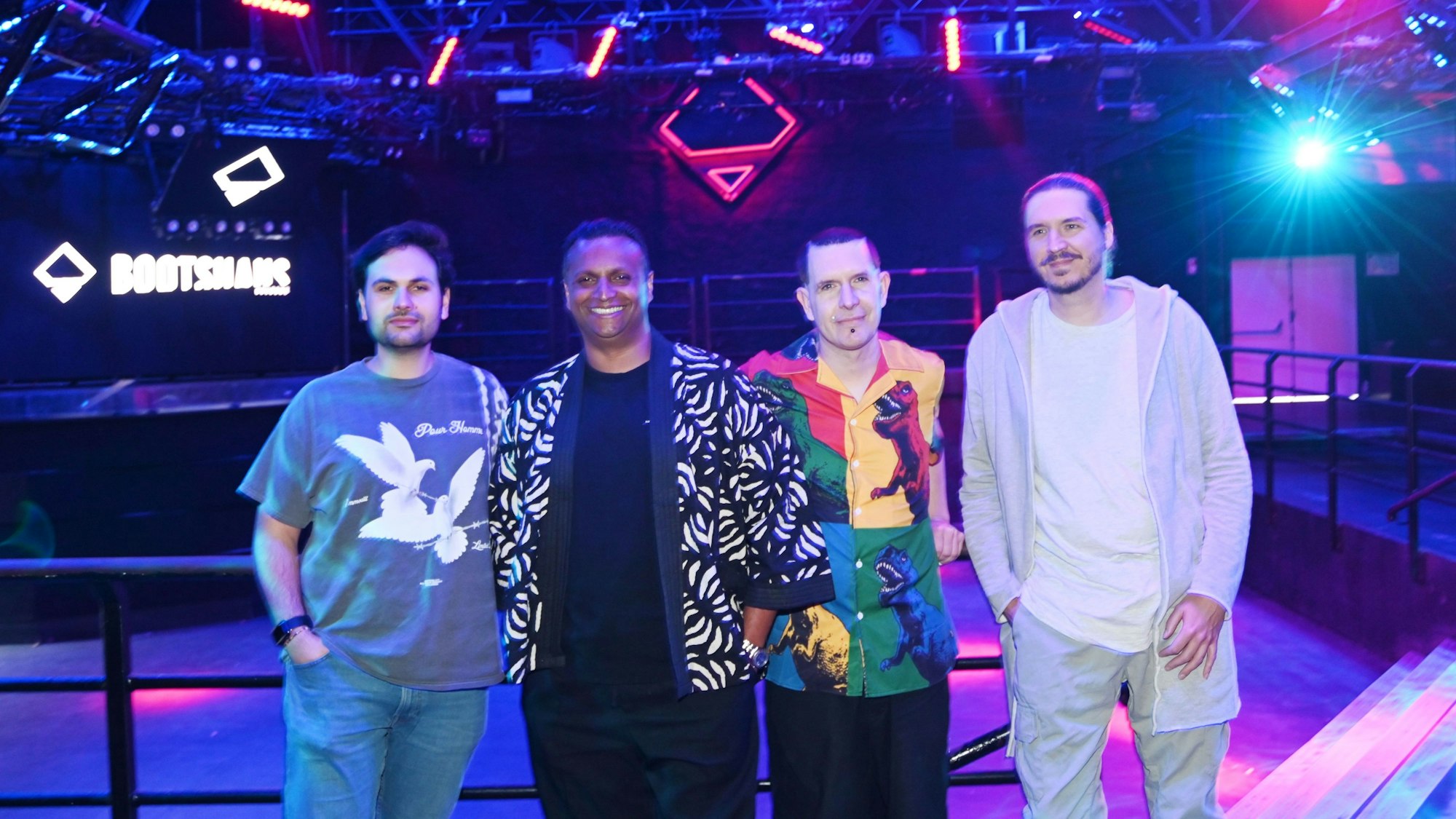 Der Kölner Club Bootshaus feiert 20. Jubiläum – zwanzig Jahre Niclas Aigner (Marketing), Geschäftsführer Tom Thomas sowie Booker Uli Rauschenberger und Programmverantwortlicher Sacha Weber.