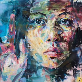 Illustration: eine Frau zeigt eine abwehrende Handbewegung