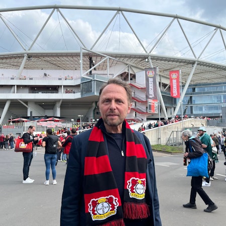 Uwe Richrath vor dem Heimspiel von Bayer 04 Leverkusen gegen Werder Bremen am 14. April 2024.