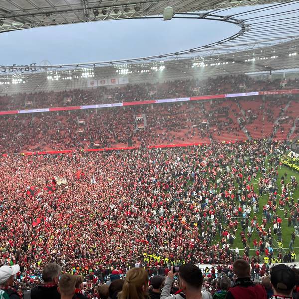 Fans haben nach Spielende den Platz gestürmt.