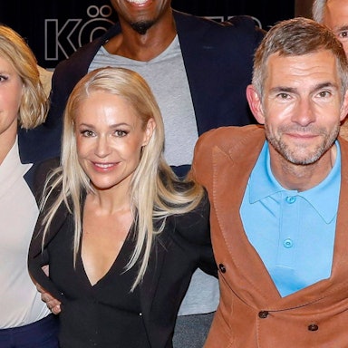 Michelle zwischen Susan Link und Micky Beisenherz am Set des „Kölner Treffs“.