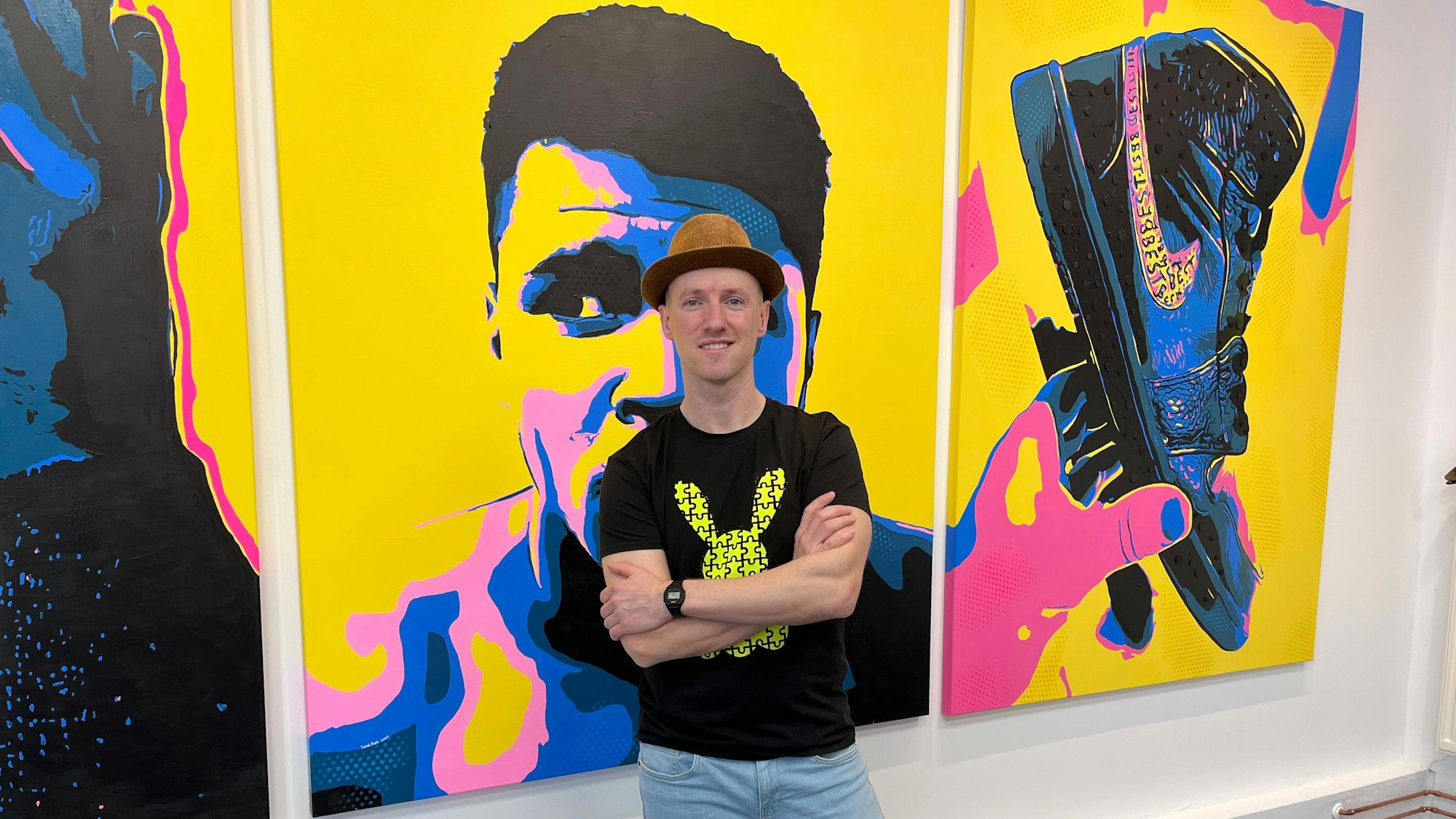 Jakob Reh kommt von seiner Ausstellung auf der „Artexpo“ in New York nach Köln.