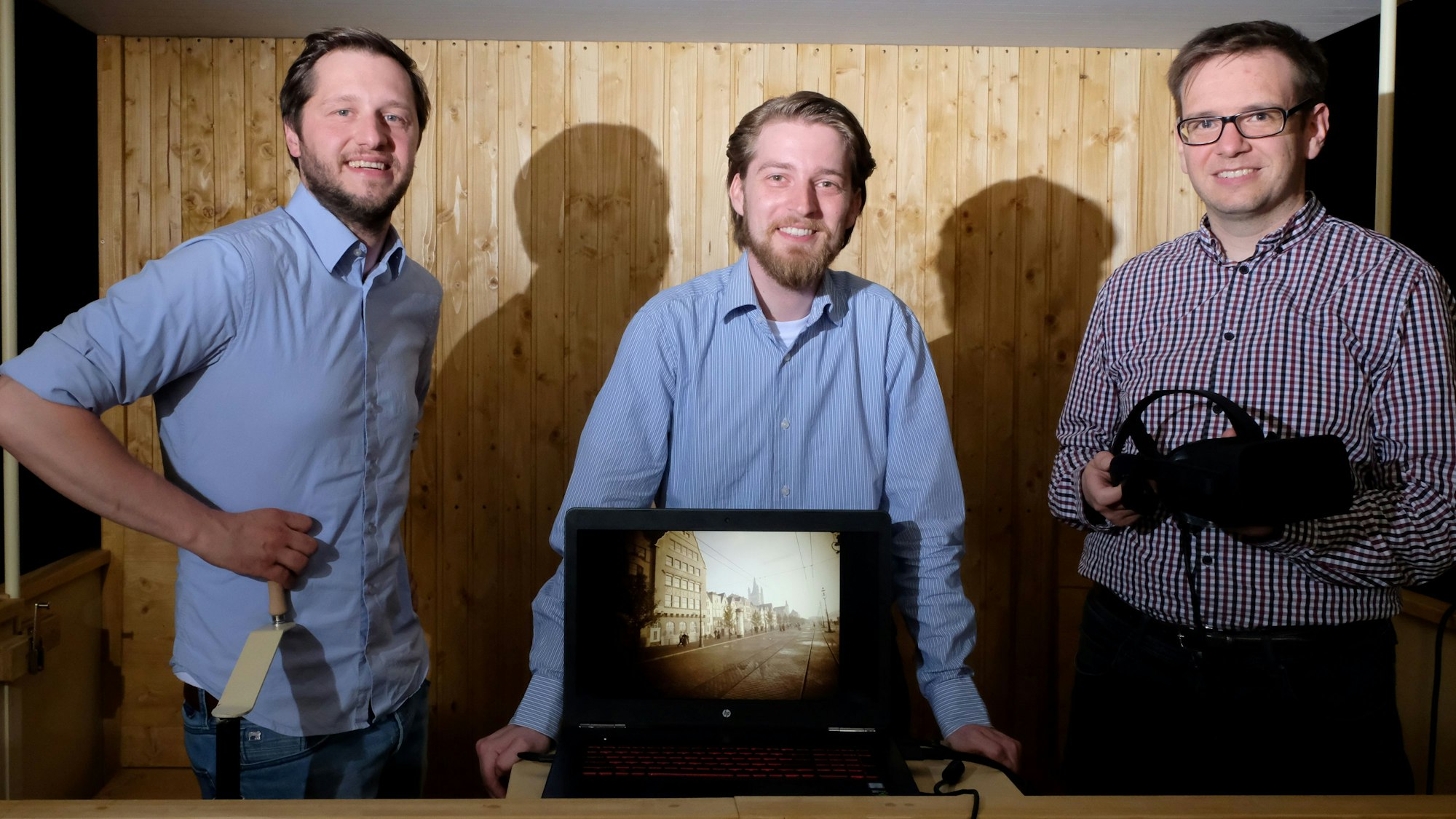 Die Verantwortlichen beim Start des Betriebes im Jahr 2017 v.l.: Cornelius Wien, Jonas Rothe und Matthias Flierl.