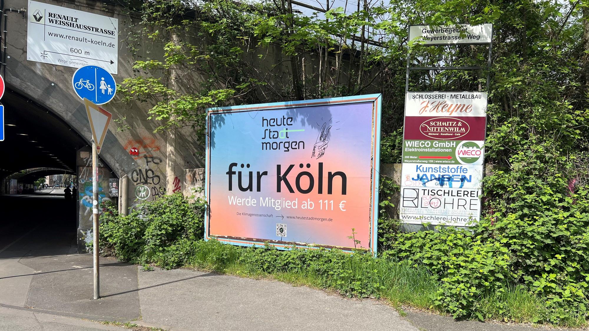 Ein Plakat der Klimagenossenschaft „Heute Stadt Morgen“.