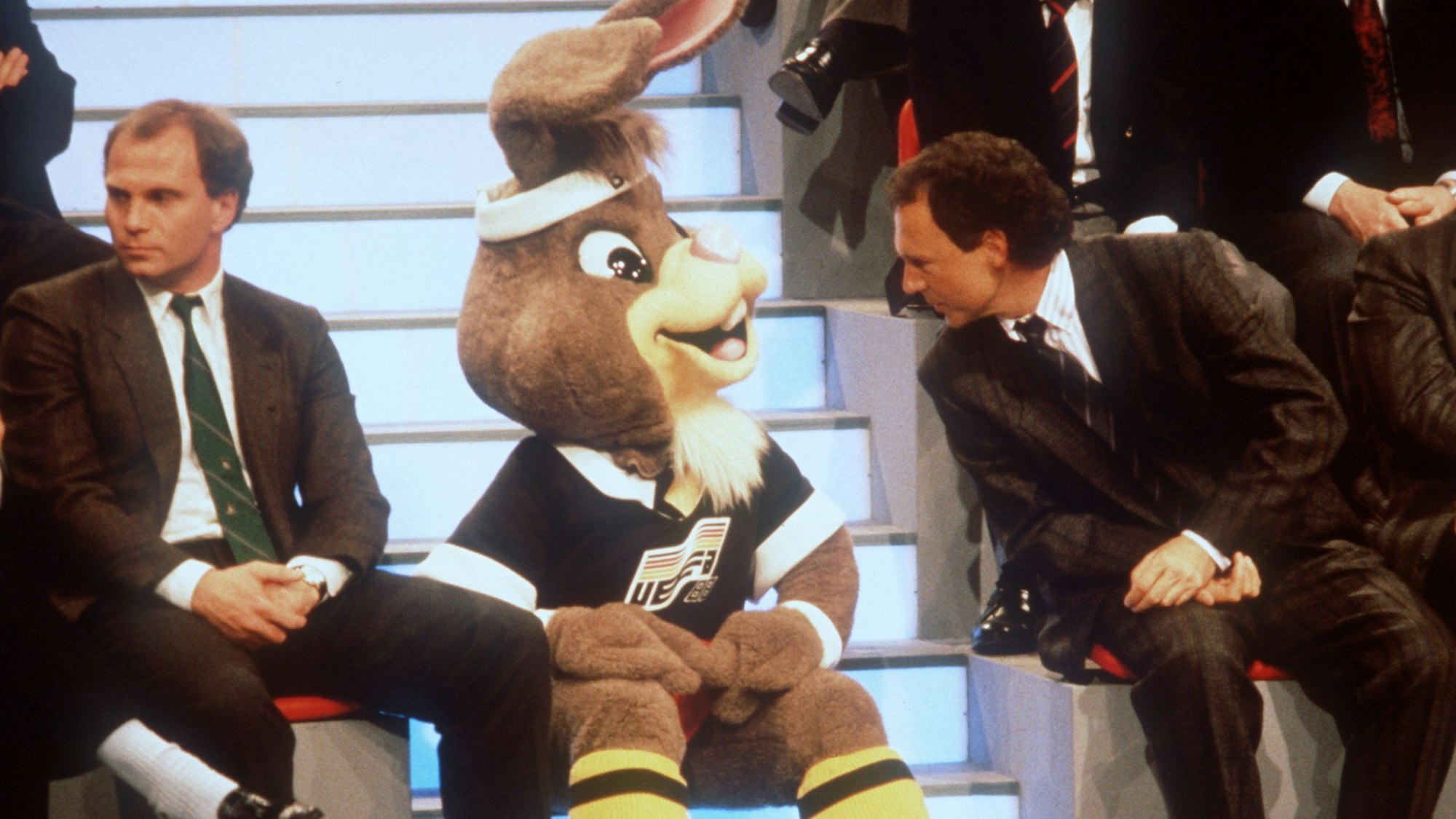 Franz Beckenbauer (r.) Uli Hoeneß bei einem Auftritt in der ARD-Sportschau.