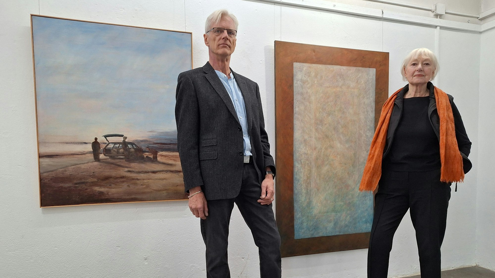 Künstler*innenduo Axel Weishaupt und Heiderose Birkenstock-Kotalla im Künstlerbunker Opladen.