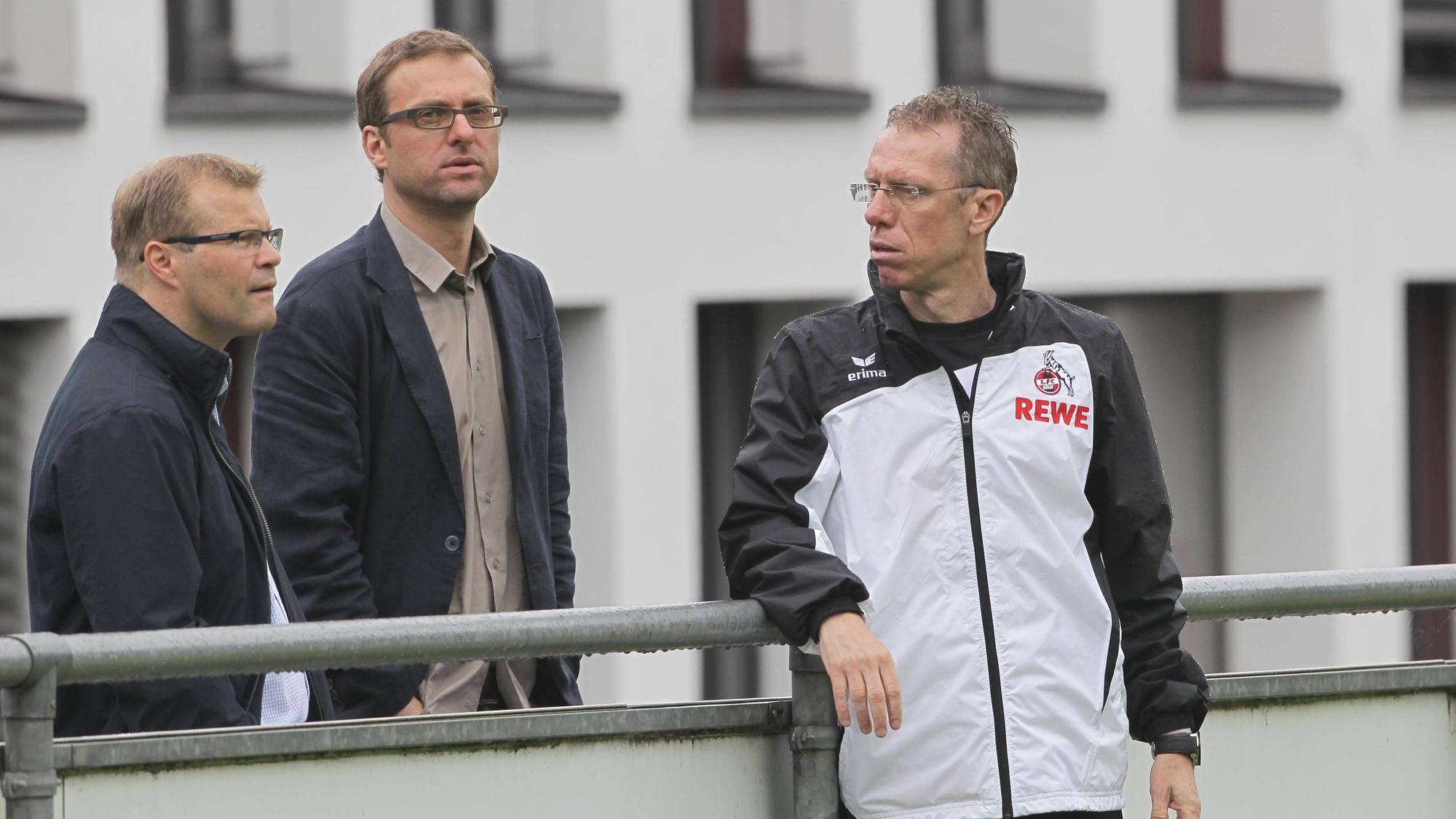 Training beim FC 2013 (von links): Frank Schaefer, Jörg Jakobs und Peter Stöger.