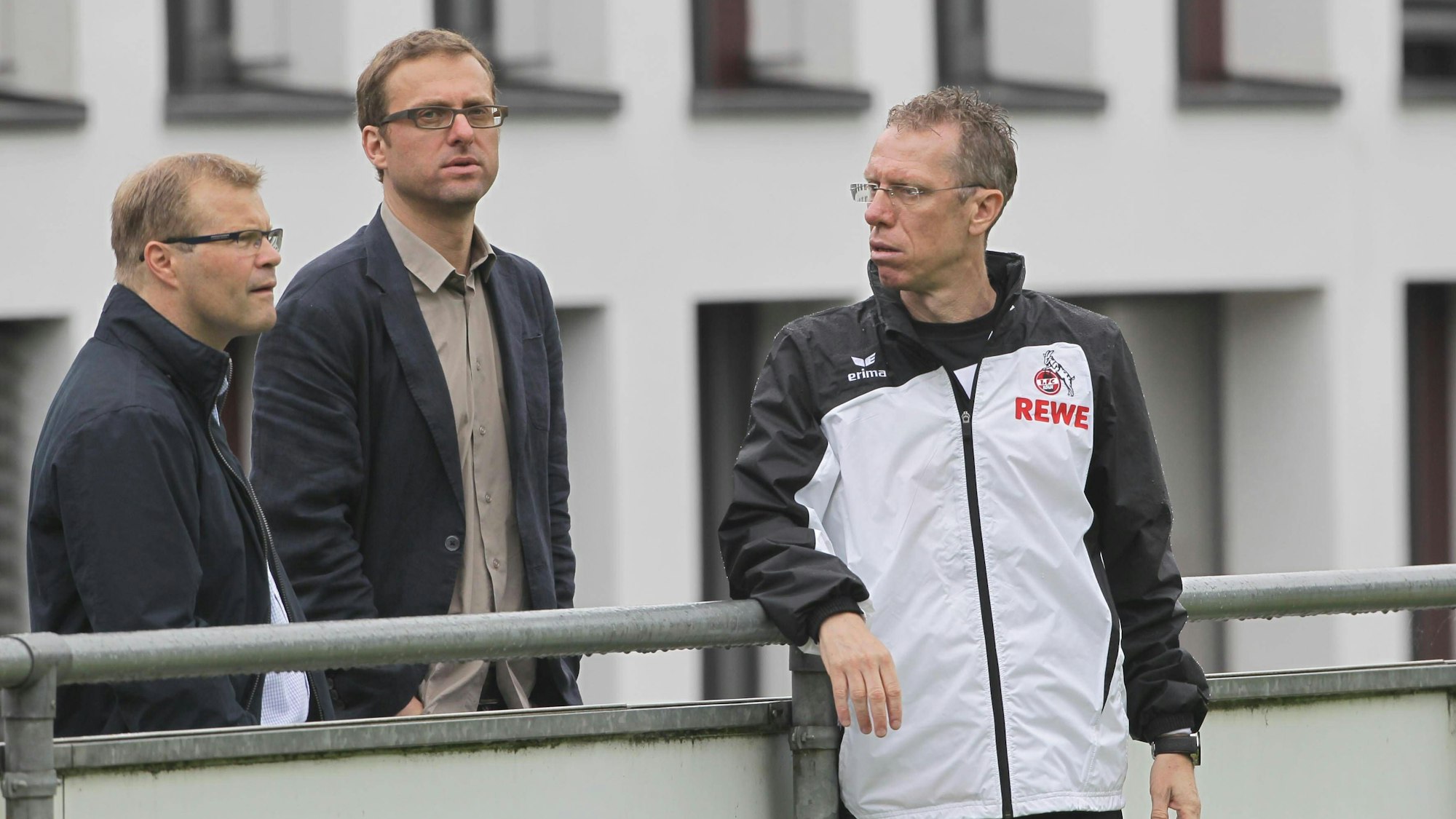 Training beim FC 2013 (von links): Frank Schaefer, Jörg Jakobs und Peter Stöger.