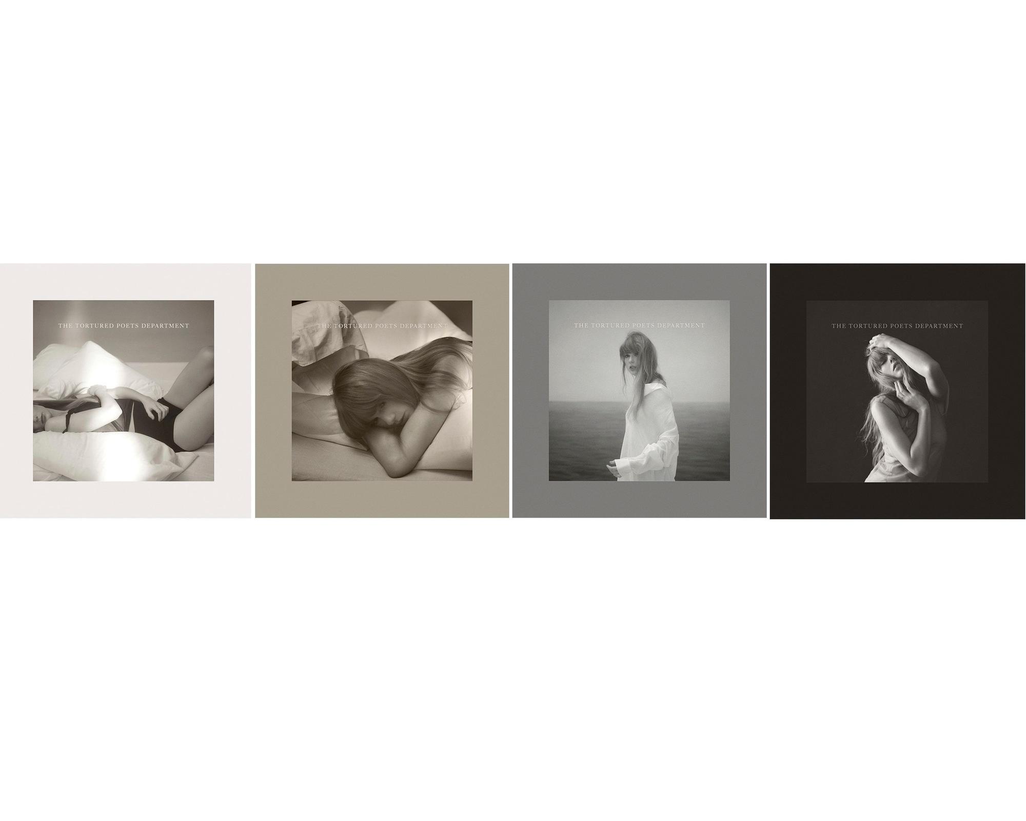 This combination of cover images released by Republic Records shows "The Tortured Poets Department" by Taylor Swift. (Republic Records via AP)
