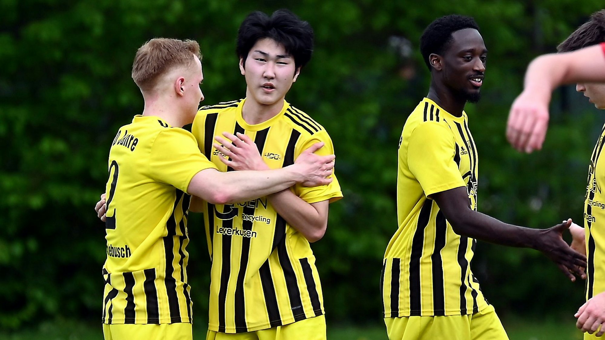 07.04.2024, Fussball-SV Schlebusch - Fortuna Bonn
mitte: Yutaro Takasaki (Schlebusch) Torschütze zum 1:0
Foto: Uli Herhaus
