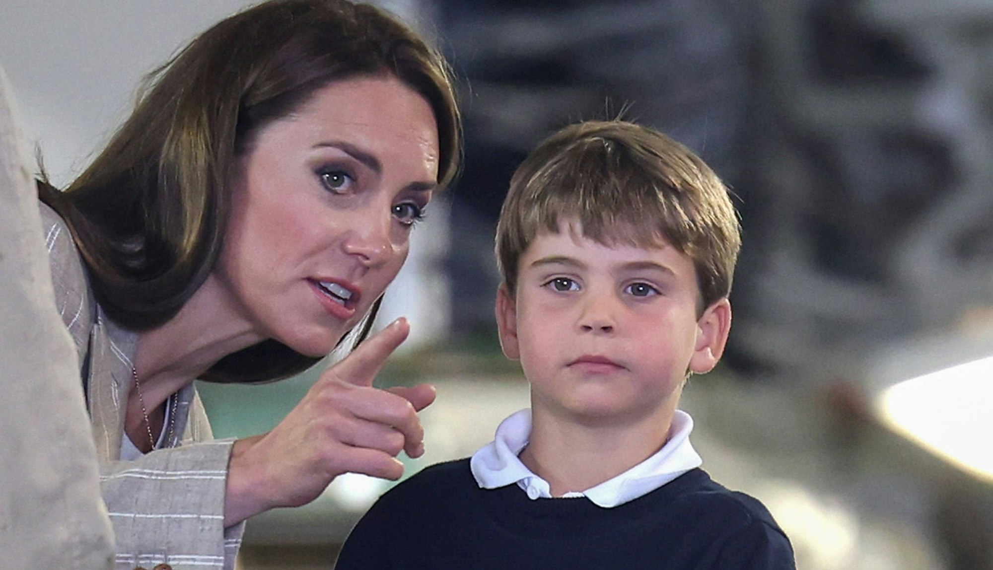 Prinzessin Kate und Prinz Louis bei ihrem Besuch der RAF Fairford im Juli 2023.