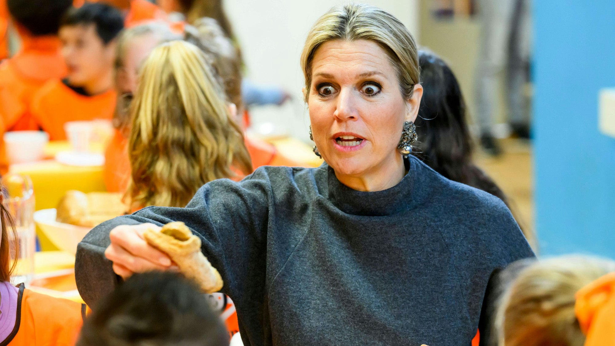 Königin Máxima hatte viel Spaß mit den Kindern in Hoofddorp.