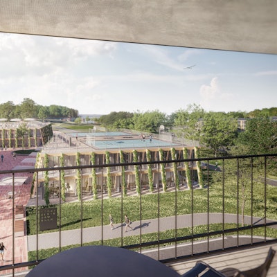 Visualisierung des Wohn- und Gewerbegebiets, das am Tagebau Hambach im Rheinischen Revier entstehen soll