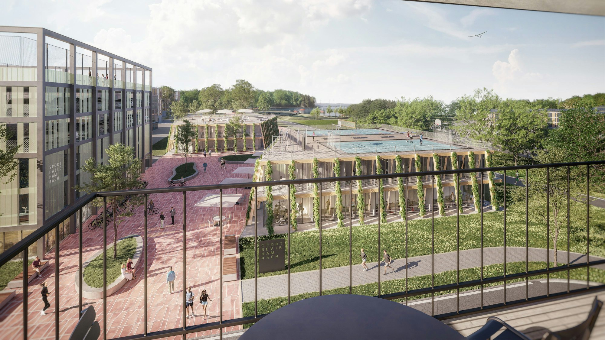 Visualisierung des Wohn- und Gewerbegebiets, das am Tagebau Hambach im Rheinischen Revier entstehen soll