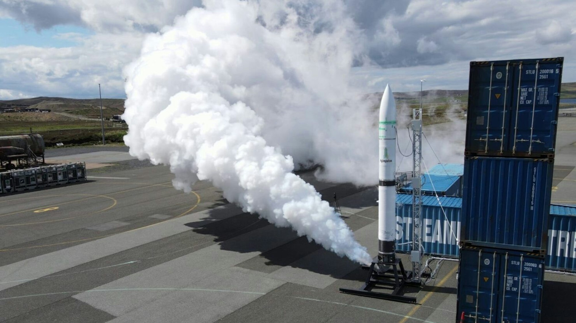 Dieses von HyImpulse zur Verfügung gestellte Foto zeigt die SR75 des Unternehmens HyImpulse aus Baden-Württenberg, die in der kommenden Woche von Australien aus abheben sol