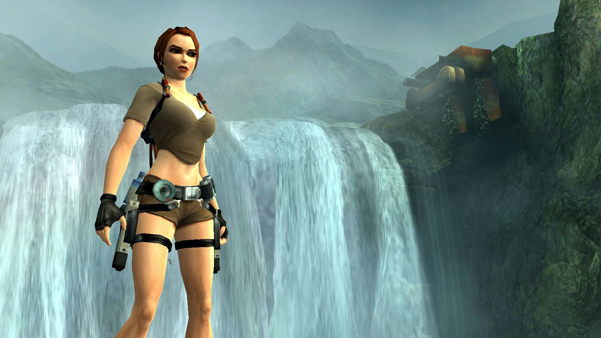 Zu sehen ist die Spielfigur Lara Croft im Videospiel „Tomb Raider“.