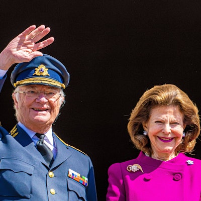 König Carl Gustaf mit Königin Silvia bei der Feier zu seinem 78. Geburtstag im Königlichen Palast in Stockholm.