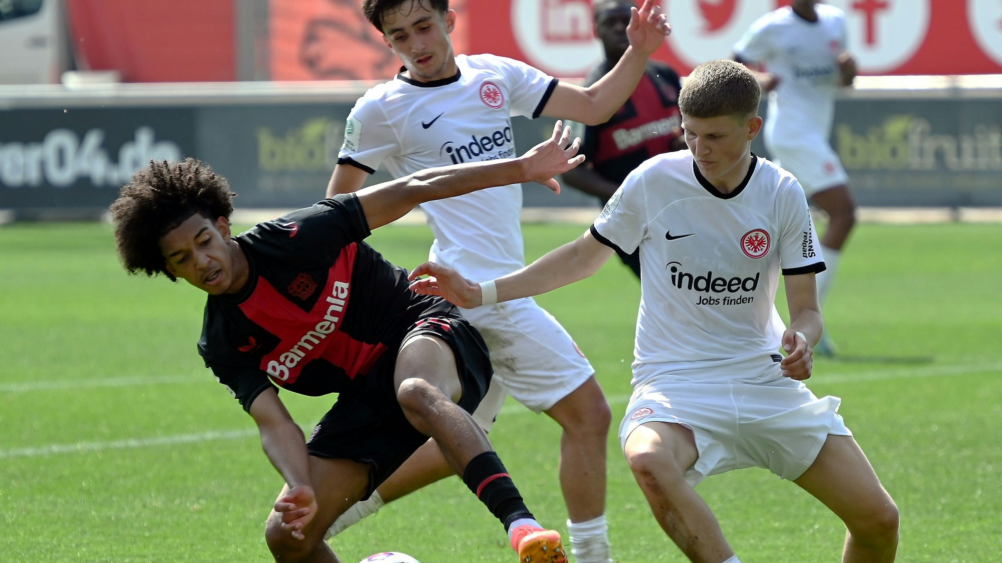01.05.2024, Fussball-B-Junioren-Bayer 04-Frankfurt
links: Francis Onyeka
Foto: Uli Herhaus
