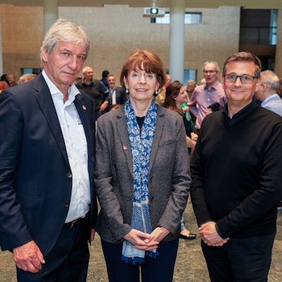 Oberbürgermeisterin Henriette Reker empfängt im Rathaus zum Tag der Arbeit Vetreter der Kölner Arbeitnehmerschaft, links Witich Roßmann, rechts Stefan Behlau.