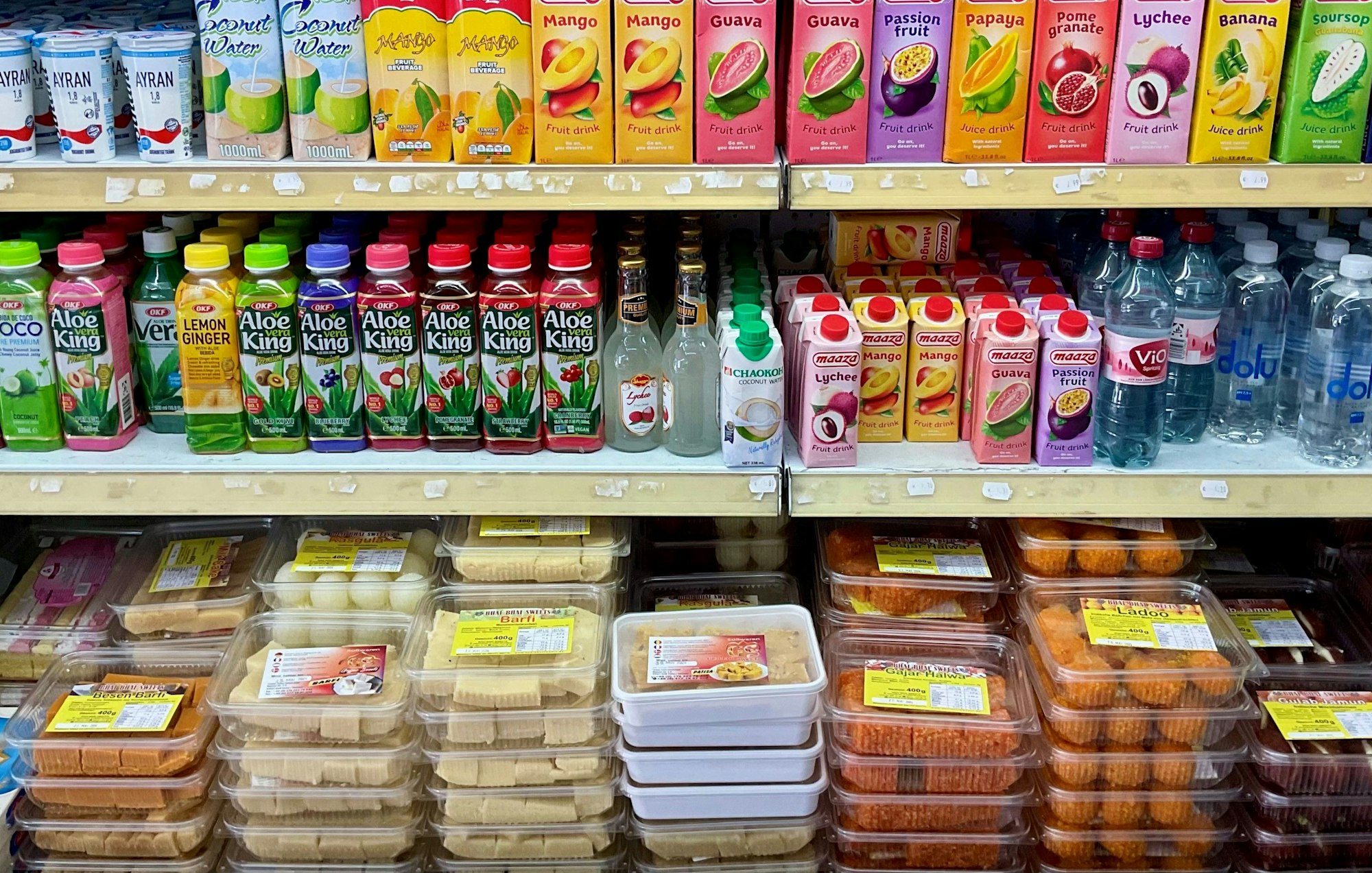 Kühltheke im indischen Geschäft