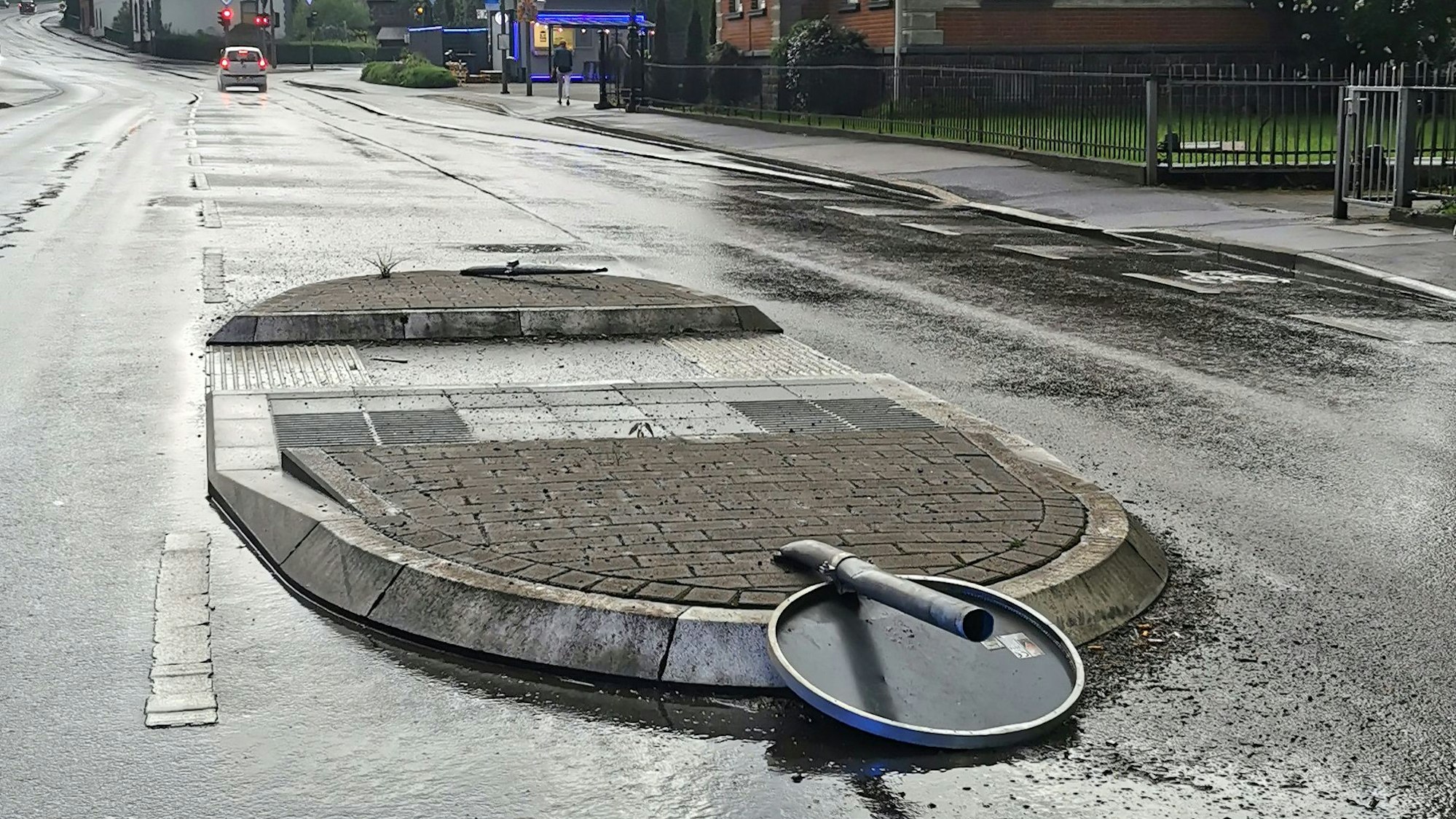 Die Verkehrsinsel auf der Seßmarstraße.