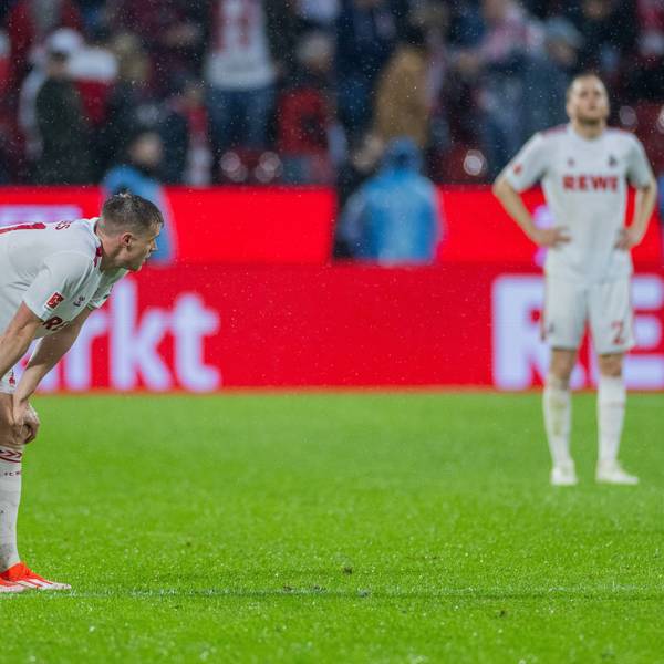 04.05.2024, Nordrhein-Westfalen, Köln: Fußball: Bundesliga, 1. FC Köln - SC Freiburg, 32. Spieltag, RheinEnergieStadion. Kölns Steffen Tigges nach dem Spiel. tostrecken zu verwerten bzw. verwerten zu lassen. +++ dpa-Bildfunk +++