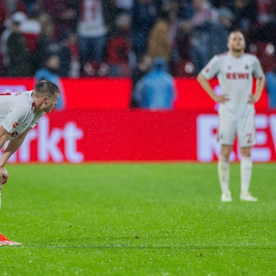 04.05.2024, Nordrhein-Westfalen, Köln: Fußball: Bundesliga, 1. FC Köln - SC Freiburg, 32. Spieltag, RheinEnergieStadion. Kölns Steffen Tigges nach dem Spiel. tostrecken zu verwerten bzw. verwerten zu lassen. +++ dpa-Bildfunk +++