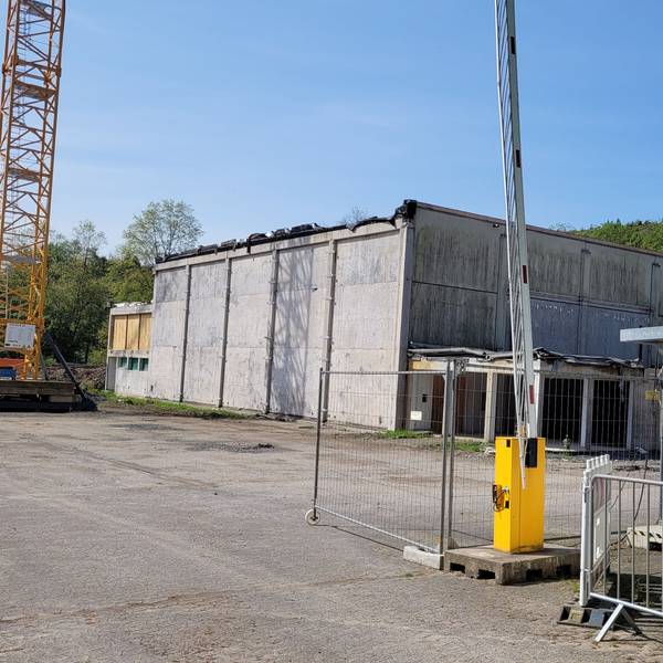 Das Foto zeigt die Baustelle am Schulzentrum Kürten